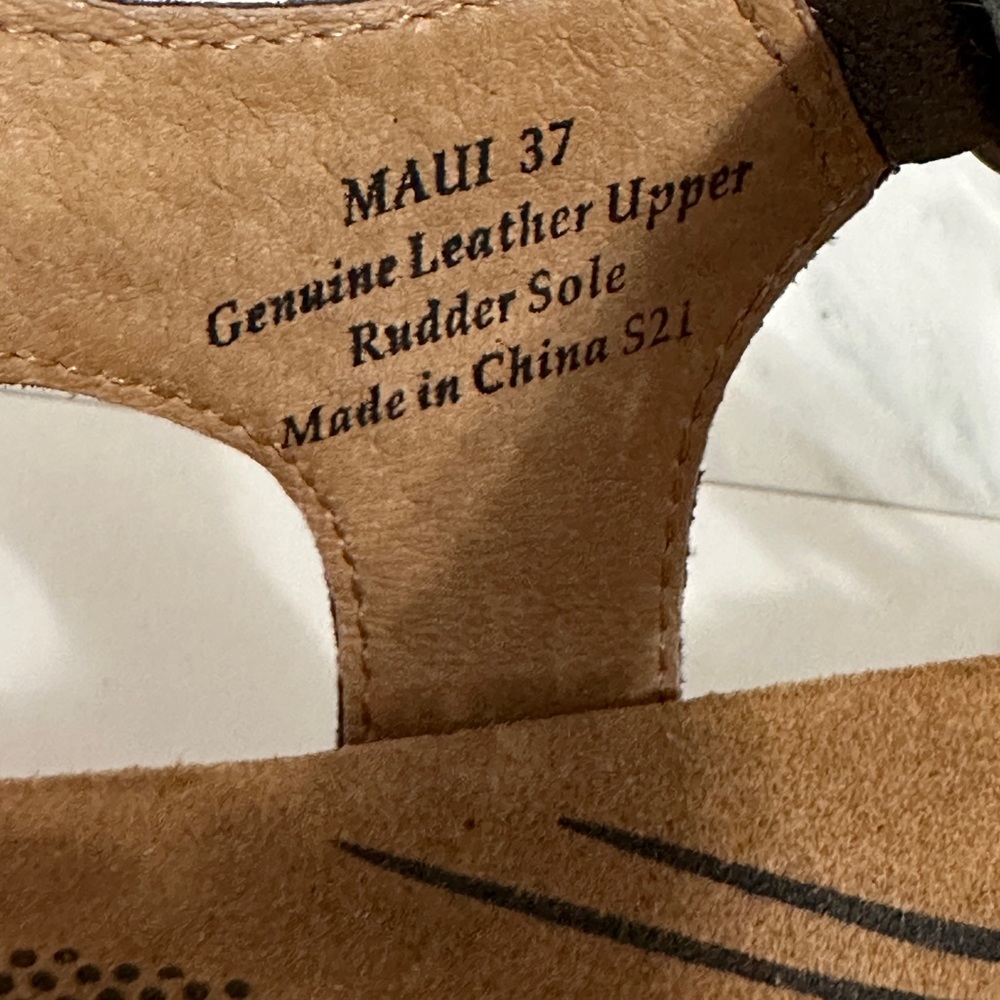 Biza Maui Leather Footbed Sandal 6.5/37 Cork & Memory Foam in Pewter - Picture 5 of 8